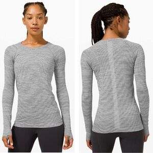 Lululemon Swiftly Tech Long Sleeve 2.0 in Wee Are From Space White Size 12